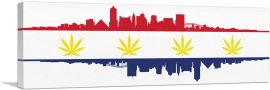 Memphis City Tennessee Flag Weed Leaf Pot Marijuana Cannabis-1-Panel-36x12x1.5 Thick