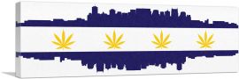 Nashville City Tennessee Flag Weed Leaf Pot Marijuana Cannabis-1-Panel-36x12x1.5 Thick