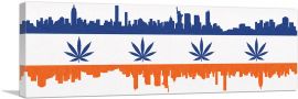 New York City Flag Weed Leaf Pot Marijuana Cannabis-1-Panel-48x16x1.5 Thick