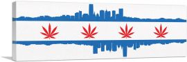 Oklahoma City Flag Weed Leaf Pot Marijuana Cannabis-1-Panel-36x12x1.5 Thick
