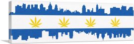 Philadelphia City Pennsylvania Flag Weed Leaf Pot Marijuana Cannabis-1-Panel-48x16x1.5 Thick