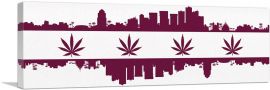 Phoenix City Arizona Flag Weed Leaf Pot Marijuana Cannabis-1-Panel-36x12x1.5 Thick