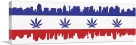San Antonio City Texas Flag Weed Leaf Pot Marijuana Cannabis-1-Panel-36x12x1.5 Thick