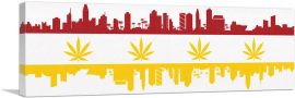 San Diego City California Flag Weed Leaf Pot Marijuana Cannabis-1-Panel-36x12x1.5 Thick