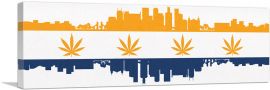 San Jose City California Flag Weed Leaf Pot Marijuana Cannabis-1-Panel-36x12x1.5 Thick