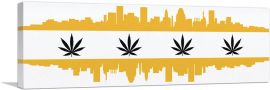 Baltimore City Maryland Flag Weed Leaf Pot Marijuana Cannabis-1-Panel-36x12x1.5 Thick