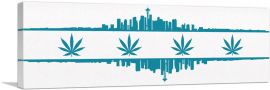 Seattle City Washington Flag Weed Leaf Pot Marijuana Cannabis-1-Panel-48x16x1.5 Thick