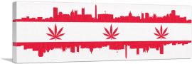 Washington DC City Flag Weed Leaf Pot Marijuana Cannabis-1-Panel-60x20x1.5 Thick