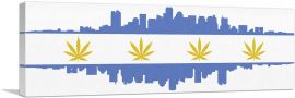 Boston City Massachusetts Flag Weed Leaf Pot Marijuana Cannabis