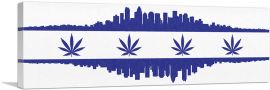 Charlotte City North Carolina Flag Weed Leaf Pot Marijuana Cannabis-1-Panel-36x12x1.5 Thick