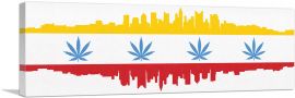 Columbus City Ohio Flag Weed Leaf Pot Marijuana Cannabis-1-Panel-36x12x1.5 Thick