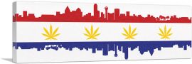 Dallas City Texas Flag Weed Leaf Pot Marijuana Cannabis-1-Panel-36x12x1.5 Thick