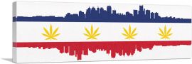 Detroit City Michigan Flag Weed Leaf Pot Marijuana Cannabis-1-Panel-36x12x1.5 Thick