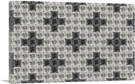 Diamond Black White Cross Pixel Jewel-1-Panel-18x12x1.5 Thick