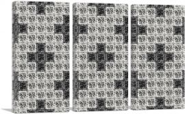 Diamond Black White Cross Pixel Jewel-3-Panels-90x60x1.5 Thick
