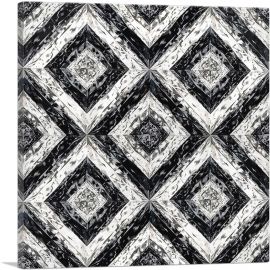 Diamond Black White Pixel Jewel-1-Panel-18x18x1.5 Thick