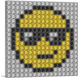 Emoticon Sunglasses Smiley Face Jewel Pixel-1-Panel-12x12x1.5 Thick