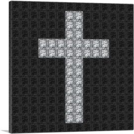 Jewel Christian Cross Church Pixel-1-Panel-12x12x1.5 Thick