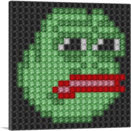 Pepe Funny Emoticon Black Jewel Pixel-1-Panel-36x36x1.5 Thick