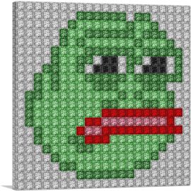 Pepe Funny Emoticon Jewel Pixel-1-Panel-18x18x1.5 Thick