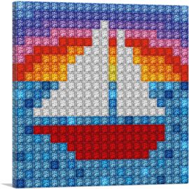 Sailboat Blue Water Sunrise Jewel Pixel-1-Panel-18x18x1.5 Thick
