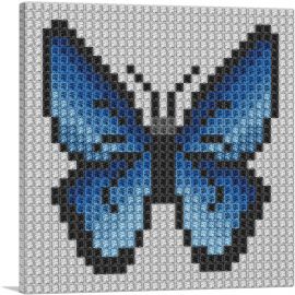 Blue Butterfly Wings Jewel Pixel-1-Panel-26x26x.75 Thick