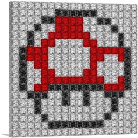 Super Mushroom Jewel Pixel-1-Panel-26x26x.75 Thick