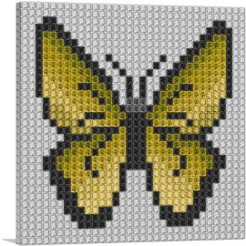 Yellow Butterfly Wings Jewel Pixel-1-Panel-18x18x1.5 Thick
