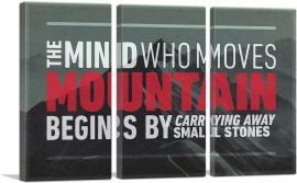 Mind Who Moves Mountains Motivational-3-Panels-90x60x1.5 Thick