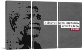 Always Seems Impossible Until Done Nelson Mandela-3-Panels-60x40x1.5 Thick