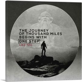 The Journey Begins With One Step Lao Tzu Motivational-1-Panel-12x12x1.5 Thick