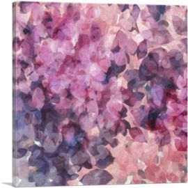 Pink Purple Petals Modern Square-1-Panel-18x18x1.5 Thick