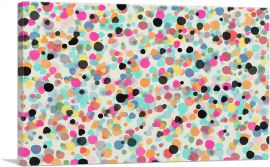 Pink Teal Black Yellow Spots Rectangle-1-Panel-12x8x.75 Thick