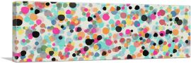 Pink Teal Yellow Black Spots Panoramic-1-Panel-36x12x1.5 Thick
