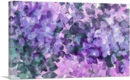Purple Violet Green Petals Modern-1-Panel-40x26x1.5 Thick