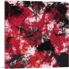 Red Black White Modern-1-Panel-18x18x1.5 Thick