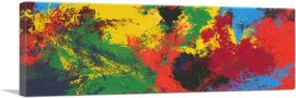 Red Yellow Blue Green Modern Panoramic-1-Panel-36x12x1.5 Thick