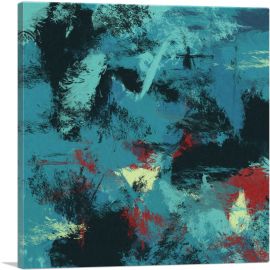 Teal Black Maroon Gray Modern Square-1-Panel-26x26x.75 Thick