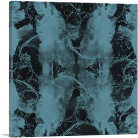 Teal Water On Black-1-Panel-12x12x1.5 Thick