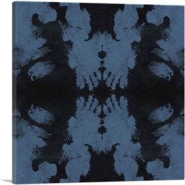 Teal-Blue Black Modern-1-Panel-12x12x1.5 Thick