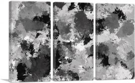 White Black Dark Gray Modern-3-Panels-90x60x1.5 Thick