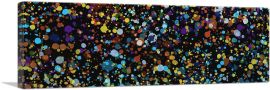 Yellow Brown Blue Dots on Black Panoramic-1-Panel-60x20x1.5 Thick