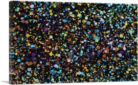 Yellow Brown Blue Dots on Black Rectangle-1-Panel-60x40x1.5 Thick
