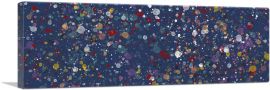 Yellow Red Whit Spots Navy Blue Panoramic-1-Panel-36x12x1.5 Thick