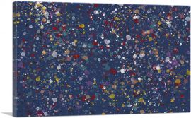 Yellow Red Whit Spots Navy Blue Rectangle-1-Panel-60x40x1.5 Thick