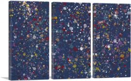 Yellow Red Whit Spots Navy Blue Rectangle-3-Panels-90x60x1.5 Thick