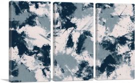 Blue Gray White Modern Rectangle-3-Panels-90x60x1.5 Thick