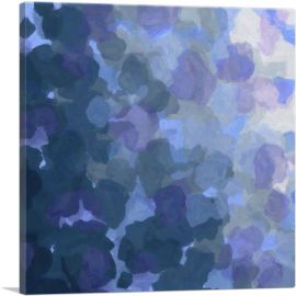 Blue Purple Navy Spots Modern Square-1-Panel-18x18x1.5 Thick