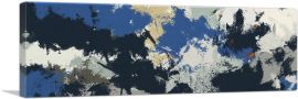 Blue Tan Black Gray Modern-1-Panel-48x16x1.5 Thick