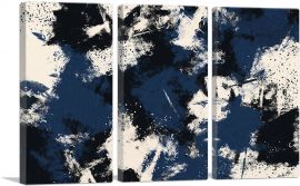 Navy Blue Black White Rectangle-3-Panels-90x60x1.5 Thick